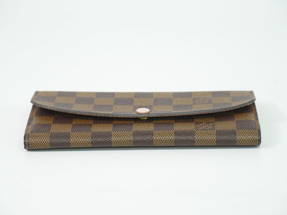 Louis Vuitton LV Portefeuille Emily Damier Ebene Wallet Brown — view 3