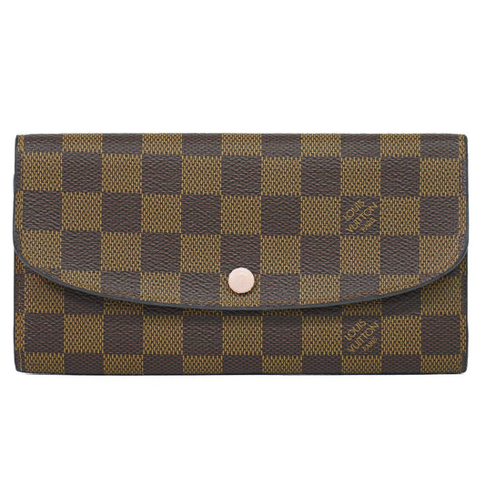 Louis Vuitton LV Portefeuille Emily Damier Ebene Wallet Brown