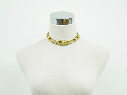 Chanel CC Logo Choker Necklace Gold Plated — view 8