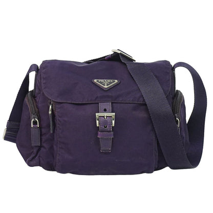 Prada Nylon Shoulder Bag Pochette Purple