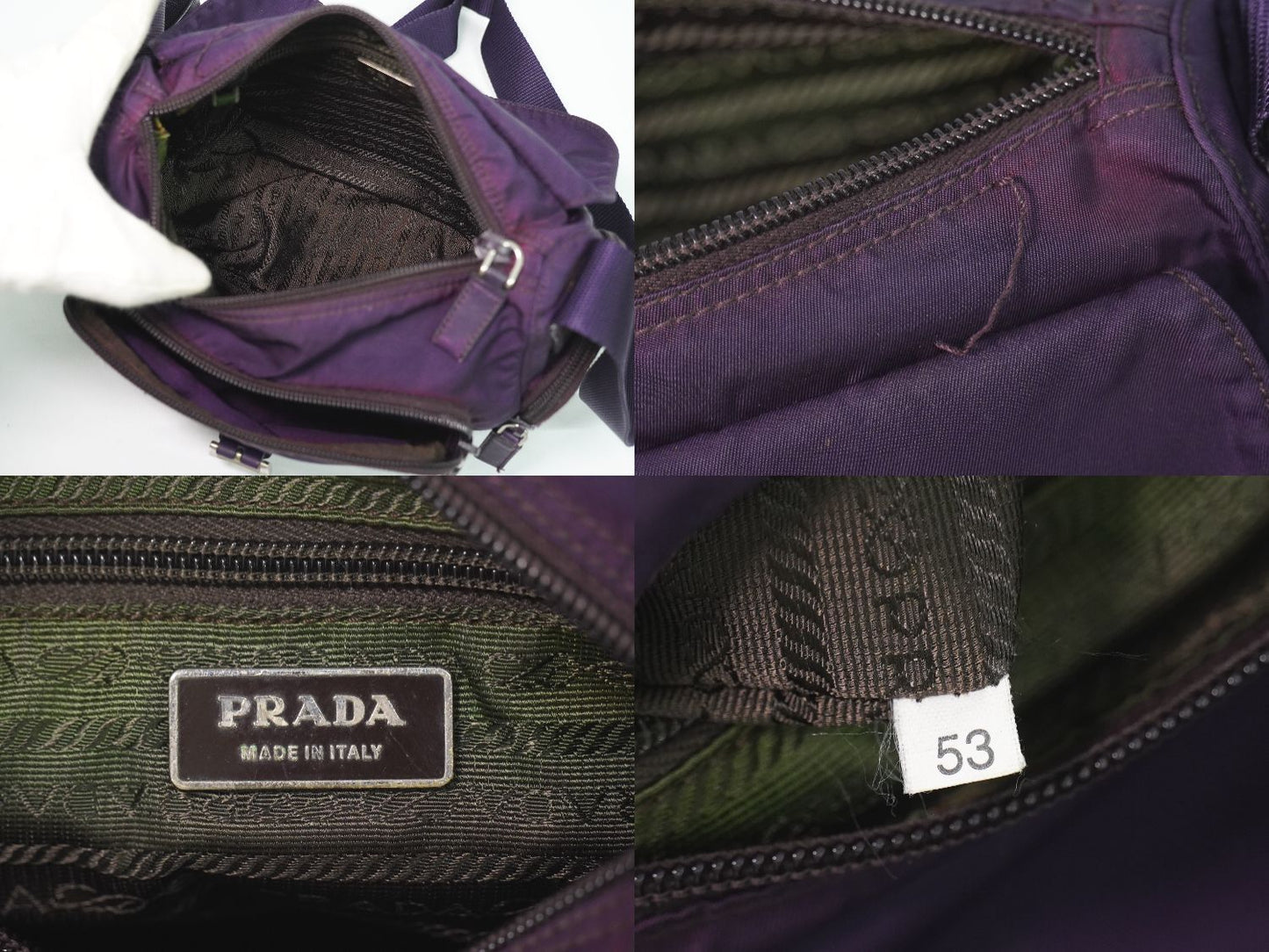 Prada Nylon Shoulder Bag Pochette Purple — view 9