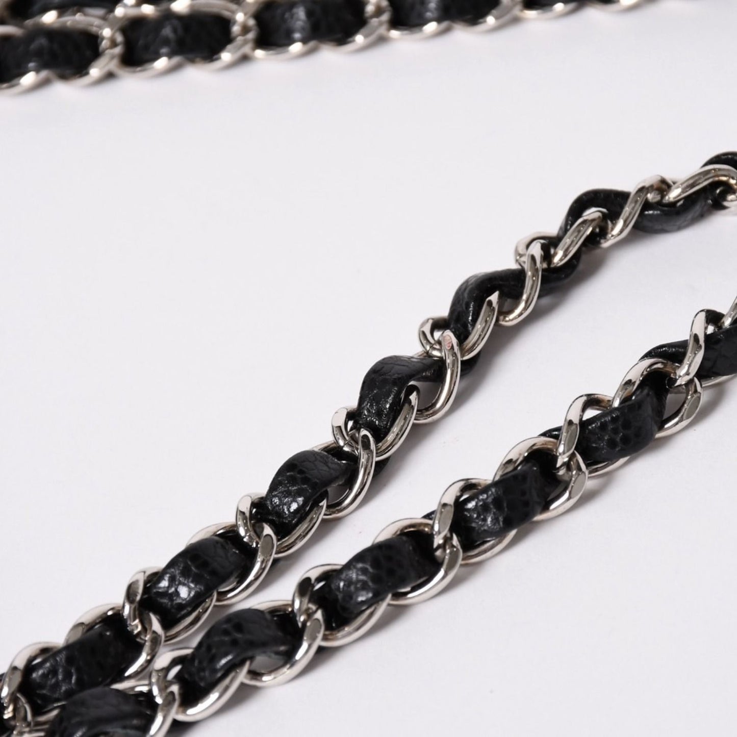 Chanel Quilted 25 Double Flap Chain Shoulder Bag Caviar Leather Silver — view 7