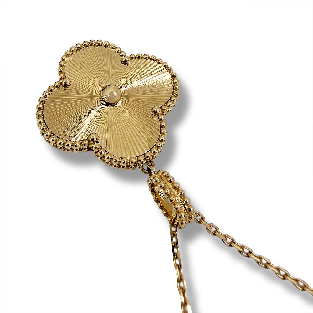 Van Cleef & Arpels Magic Alhambra 1 Motif Guilloche Necklace — view 2