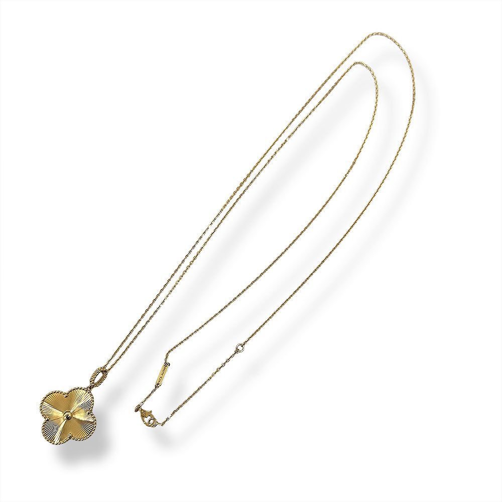 Van Cleef & Arpels Magic Alhambra 1 Motif Guilloche Necklace — view 3