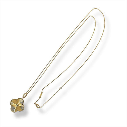 Van Cleef & Arpels Magic Alhambra 1 Motif Guilloche Necklace — view 3