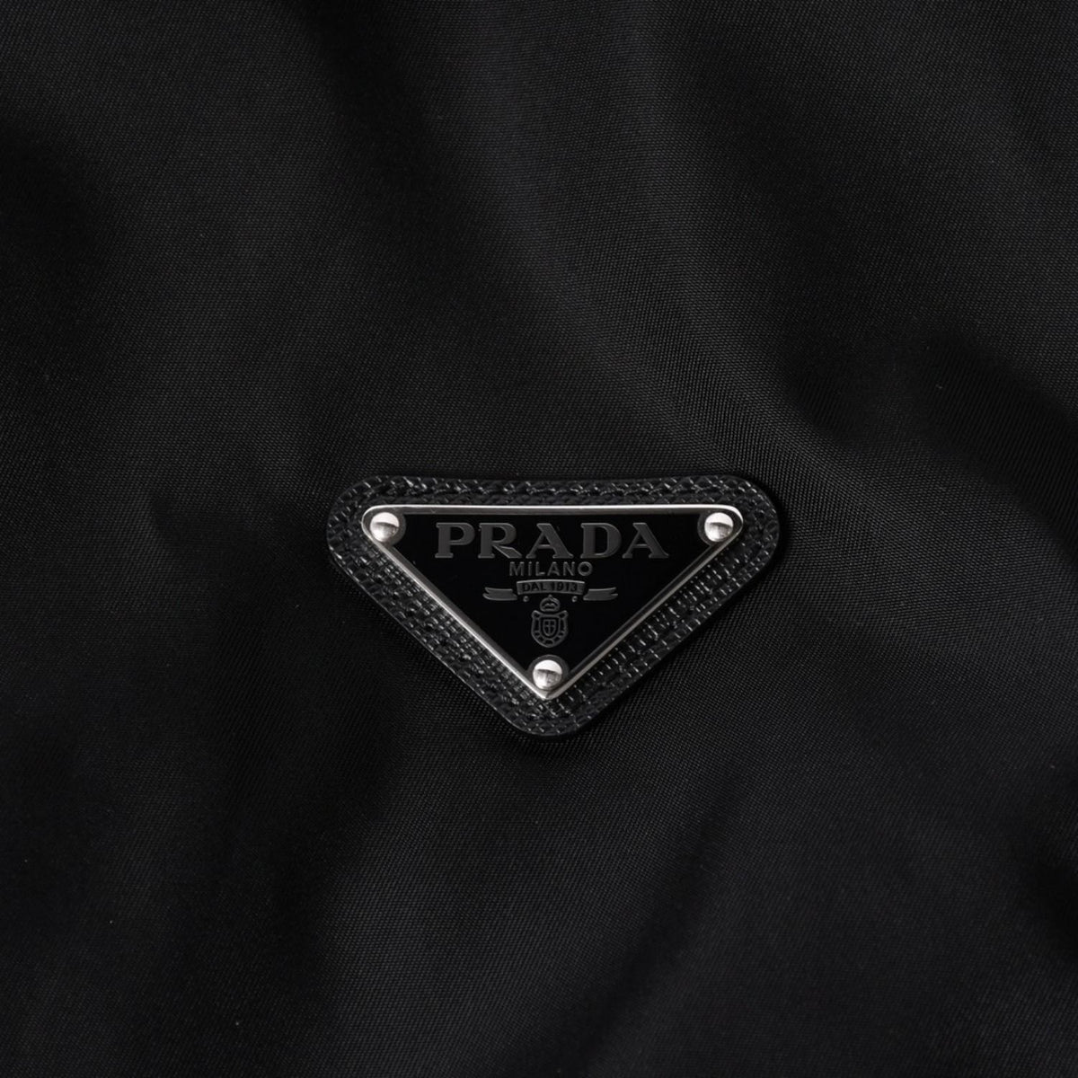 Prada Cropped Nylon Zip Up Jacket Triangle Logo Black 42 — view 6
