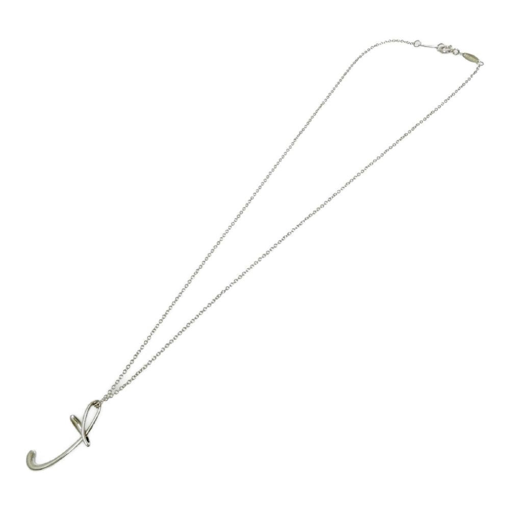 Tiffany & Co Silver Letter Initial T Necklace — view 4