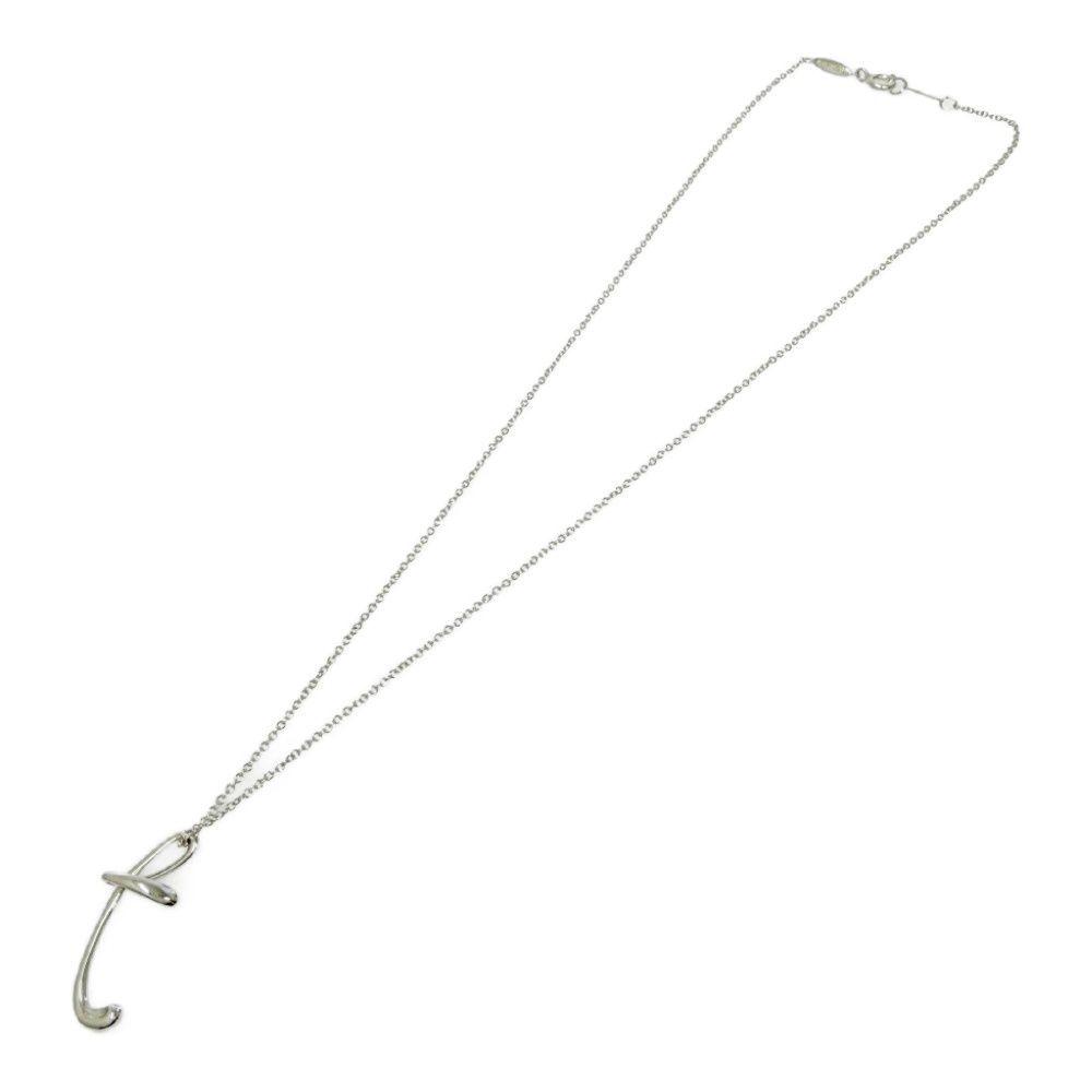 Tiffany & Co Silver Letter Initial T Necklace — view 3