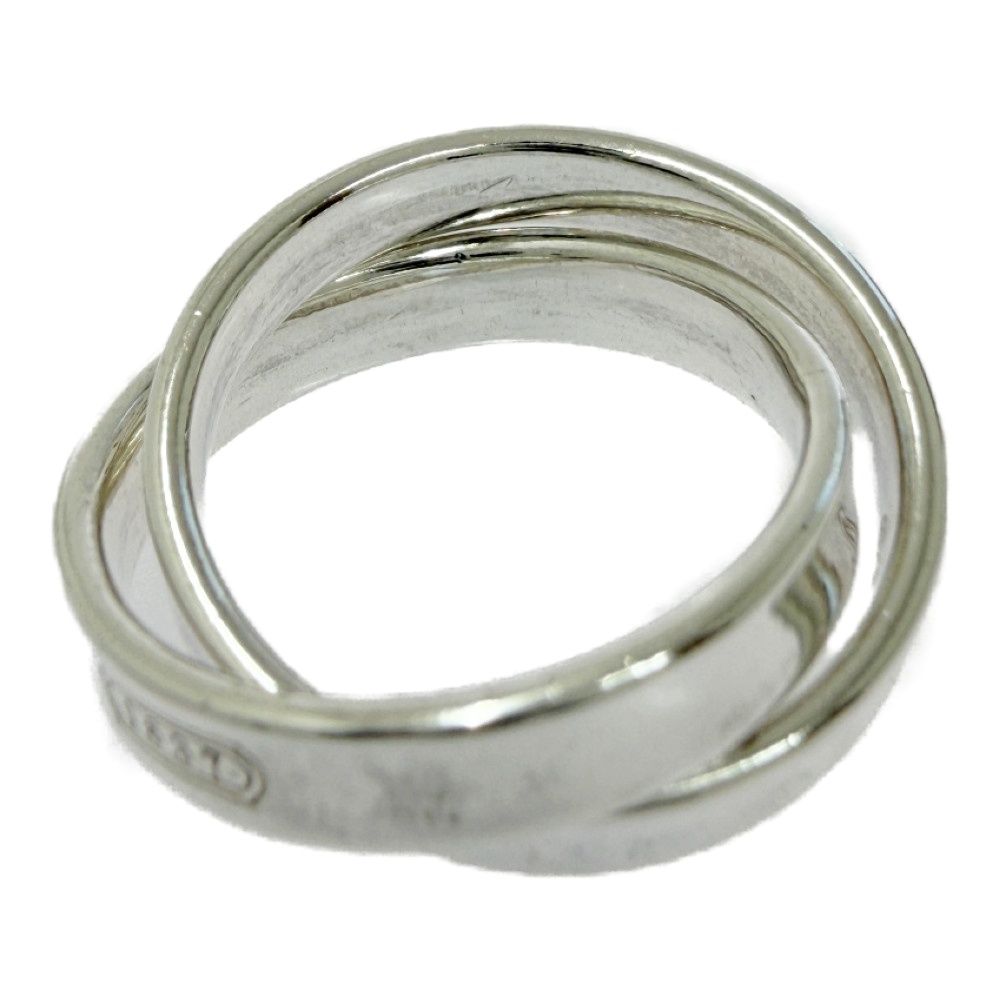 Tiffany & Co Silver Narrow Interlocking Circle Ring — view 7