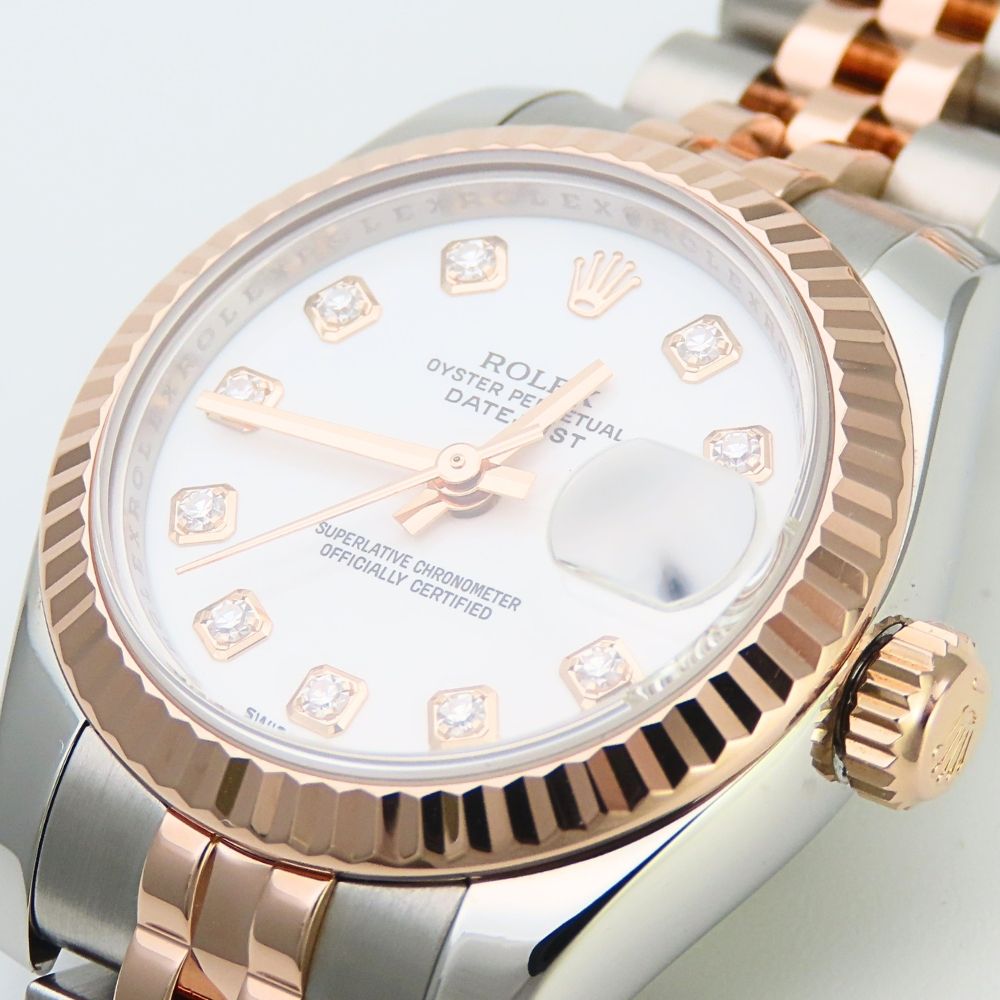 Rolex Watch Datejust Stainless Steel Diamond 18k Everose Gold Silver Pink Dial — view 5
