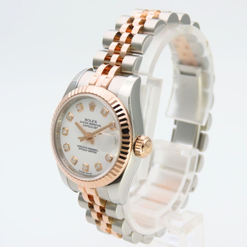 Rolex Watch Datejust Stainless Steel Diamond 18k Everose Gold Silver Pink Dial — view 3