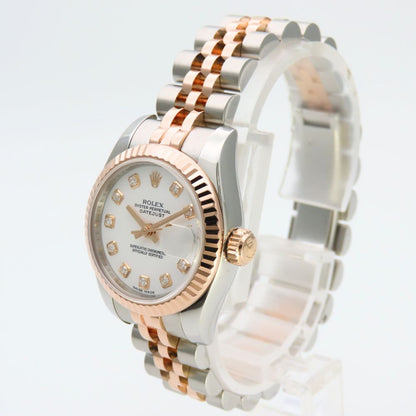 Rolex Watch Datejust Stainless Steel Diamond 18k Everose Gold Silver Pink Dial — view 3