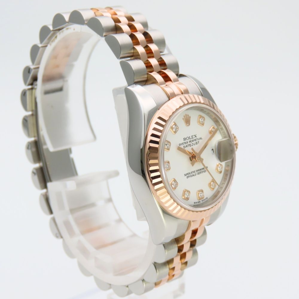 Rolex Watch Datejust Stainless Steel Diamond 18k Everose Gold Silver Pink Dial — view 2