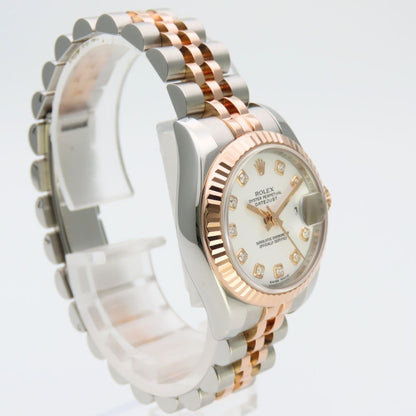 Rolex Watch Datejust Stainless Steel Diamond 18k Everose Gold Silver Pink Dial — view 2