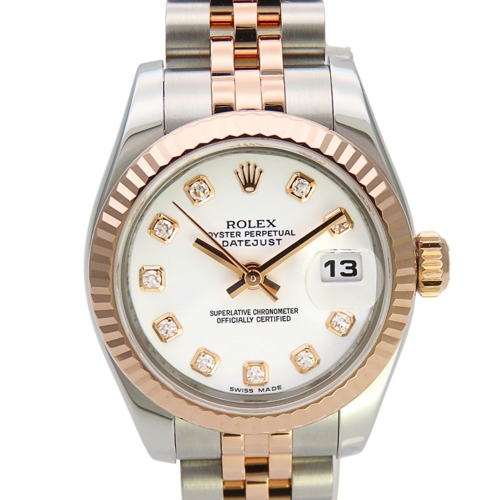 Rolex Watch Datejust Stainless Steel Diamond 18k Everose Gold Silver Pink Dial
