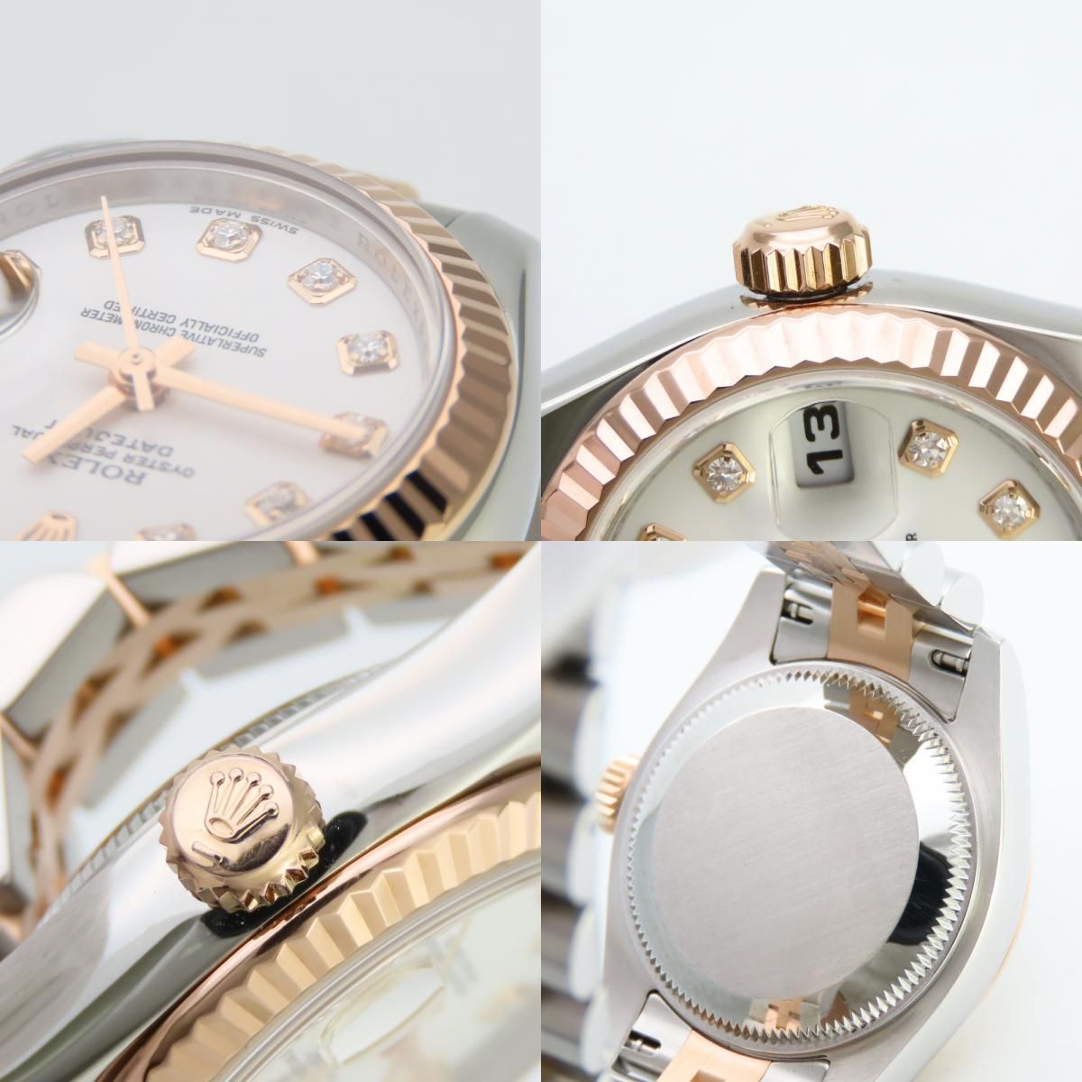 Rolex Watch Datejust Stainless Steel Diamond 18k Everose Gold Silver Pink Dial — view 7