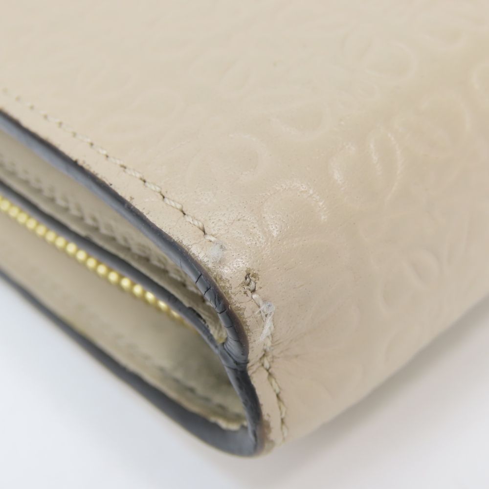 Loewe Bifold Wallet Anagram Leather Gray Ju Gold Compact Daily — view 4