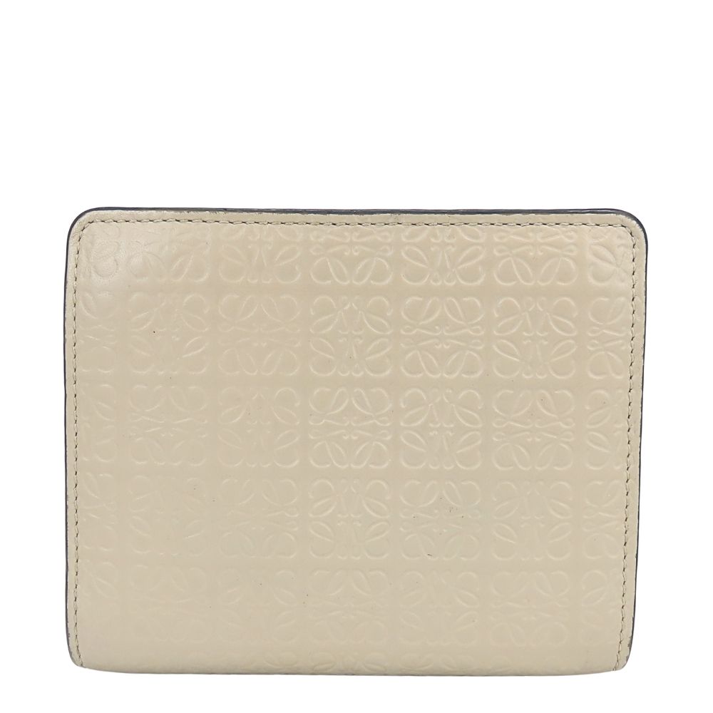 Loewe Bifold Wallet Anagram Leather Gray Ju Gold Compact Daily — view 2