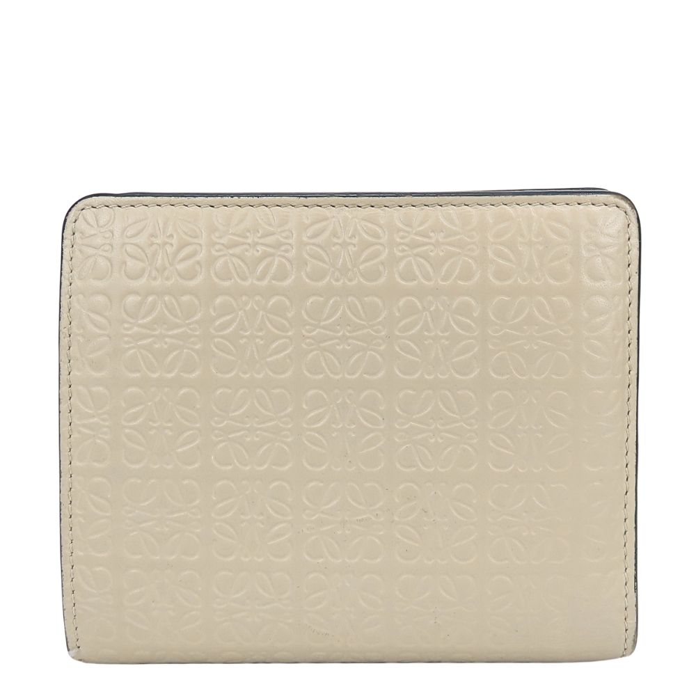 Loewe Bifold Wallet Anagram Leather Gray Ju Gold Compact Daily