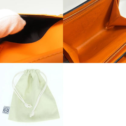 Loewe Bifold Wallet Knot Compact Shiny Bicolor Leather Black Orange Daily — view 9
