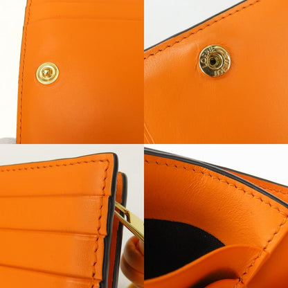 Loewe Bifold Wallet Knot Compact Shiny Bicolor Leather Black Orange Daily — view 7