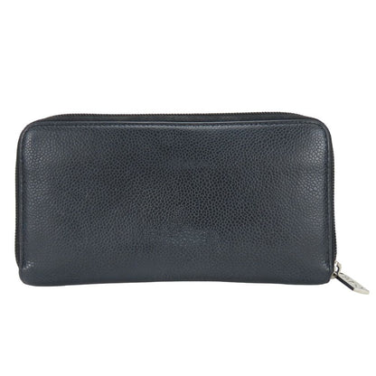 Chanel Wallet CC Logo Caviar Leather Black Silver Everyday — view 2