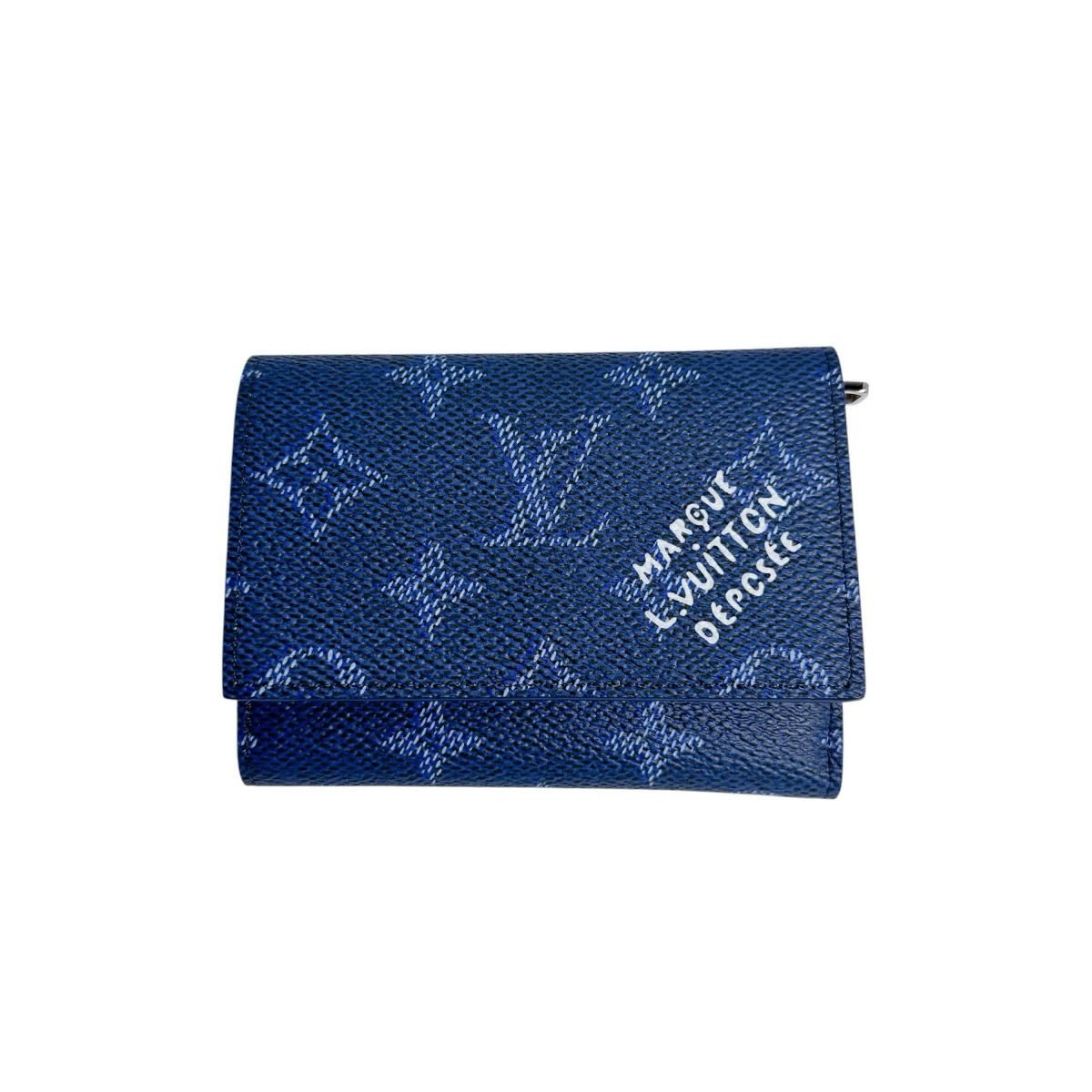 Louis Vuitton Monogram Wallet Victor Trifold Blue — view 2