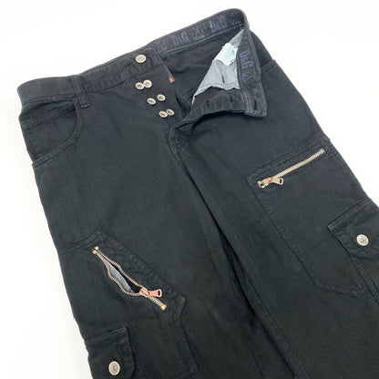 Dolce & Gabbana Multi Zip Pocket Pants Cargo Button Fly Bottom 30 44 Black — view 4