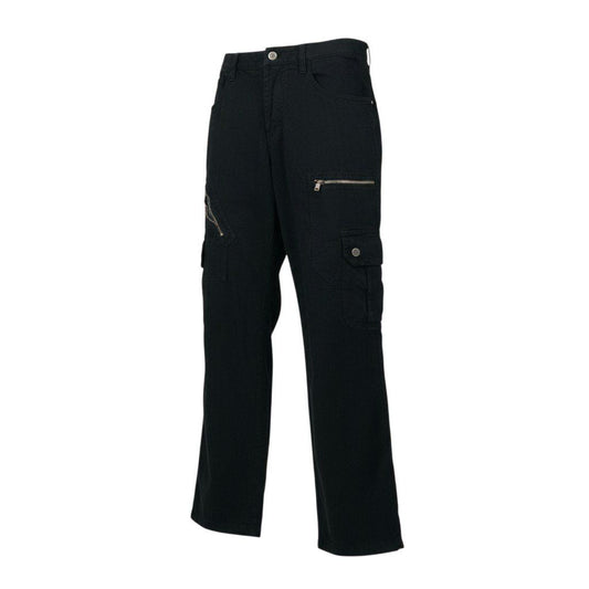 Dolce & Gabbana Multi Zip Pocket Pants Cargo Button Fly Bottom 30 44 Black