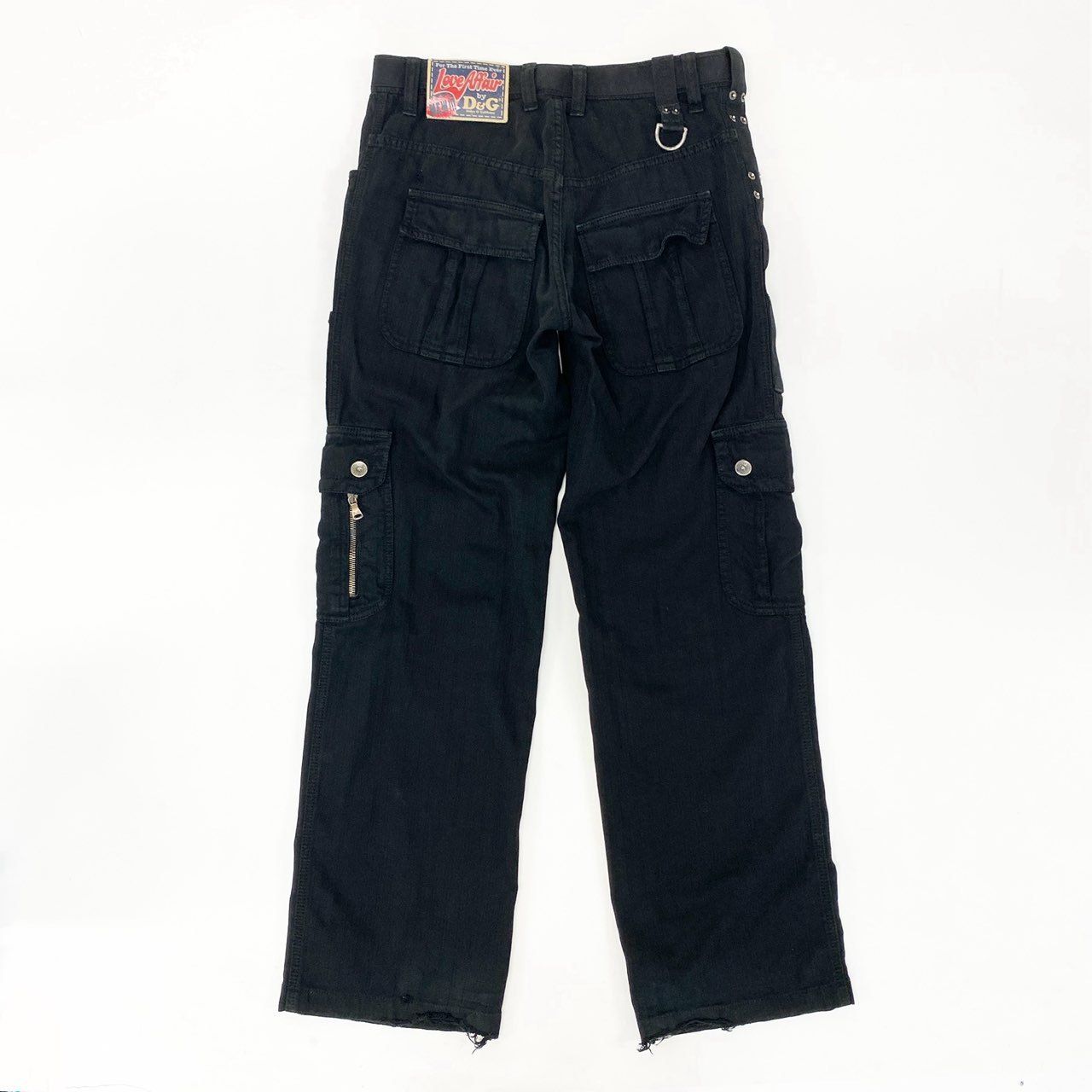 Dolce & Gabbana Multi Zip Pocket Pants Cargo Button Fly Bottom 30 44 Black — view 3