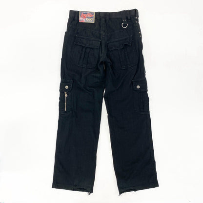 Dolce & Gabbana Multi Zip Pocket Pants Cargo Button Fly Bottom 30 44 Black — view 3