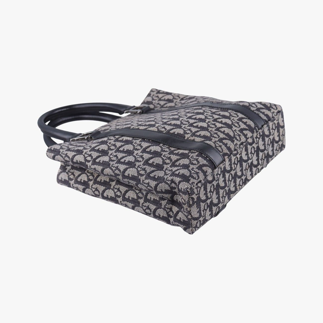 Dior Trotter Tote Navy Jacquard Leather 06 — view 7