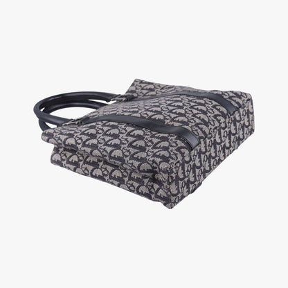 Dior Trotter Tote Navy Jacquard Leather 06 — view 7