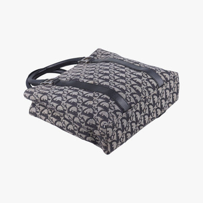Dior Trotter Tote Navy Jacquard Leather 06 — view 5
