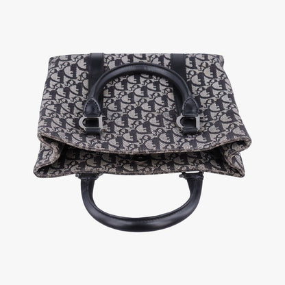 Dior Trotter Tote Navy Jacquard Leather 06 — view 8