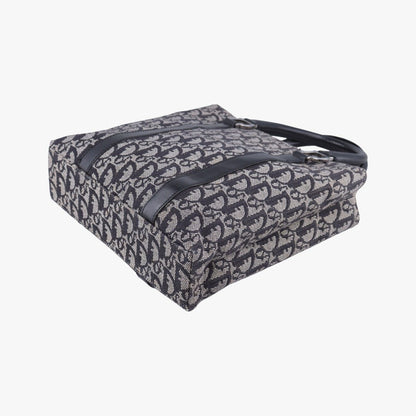 Dior Trotter Tote Navy Jacquard Leather 06 — view 4