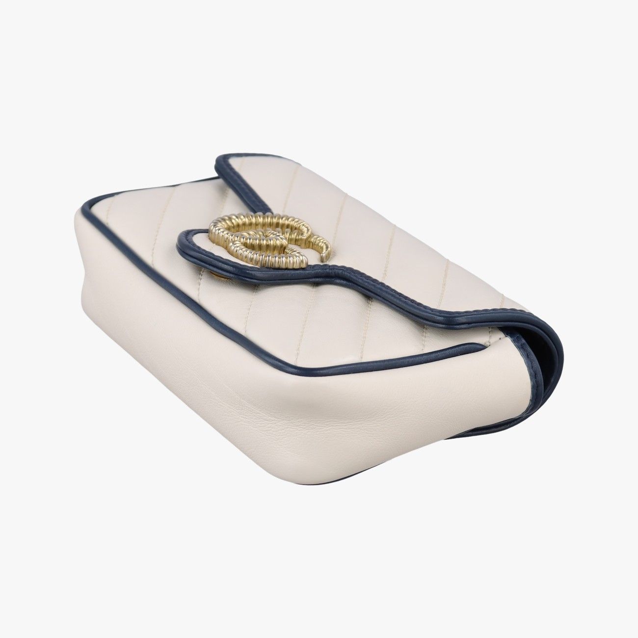 Gucci GG Marmont White Navy Leather Messenger — view 4