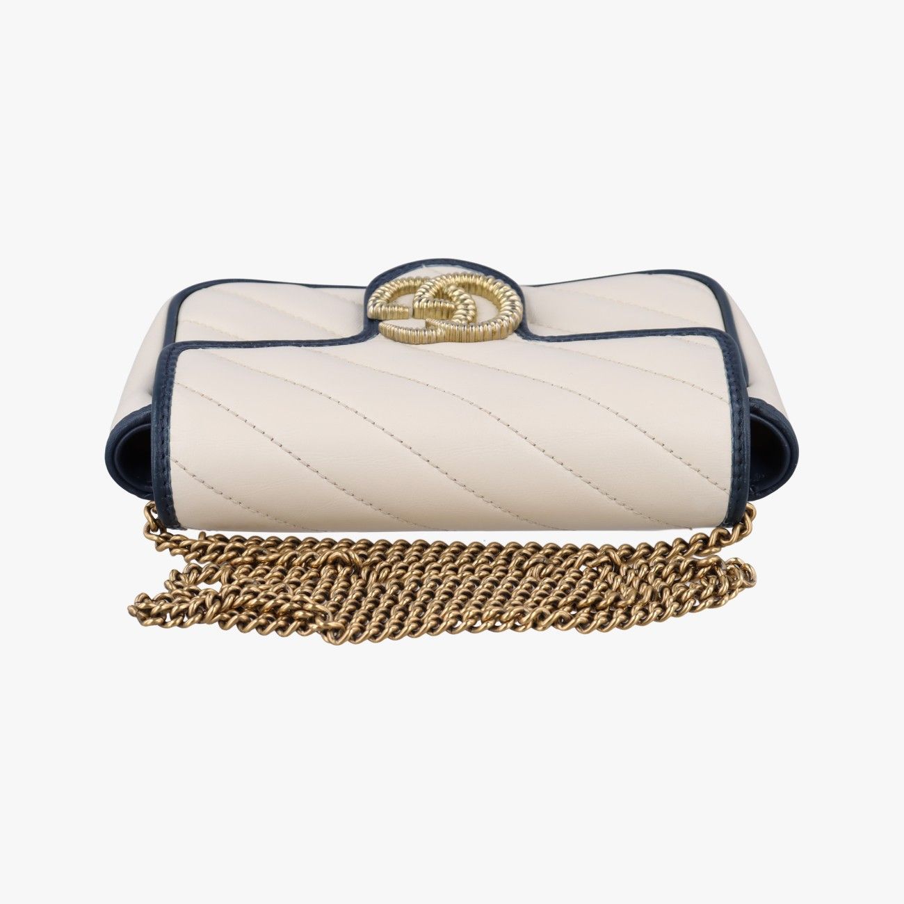 Gucci GG Marmont White Navy Leather Messenger — view 8