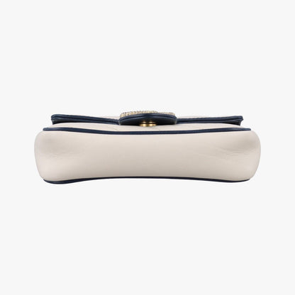 Gucci GG Marmont White Navy Leather Messenger — view 3