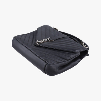 Saint Laurent Yves Carre Black Leather Messenger — view 4