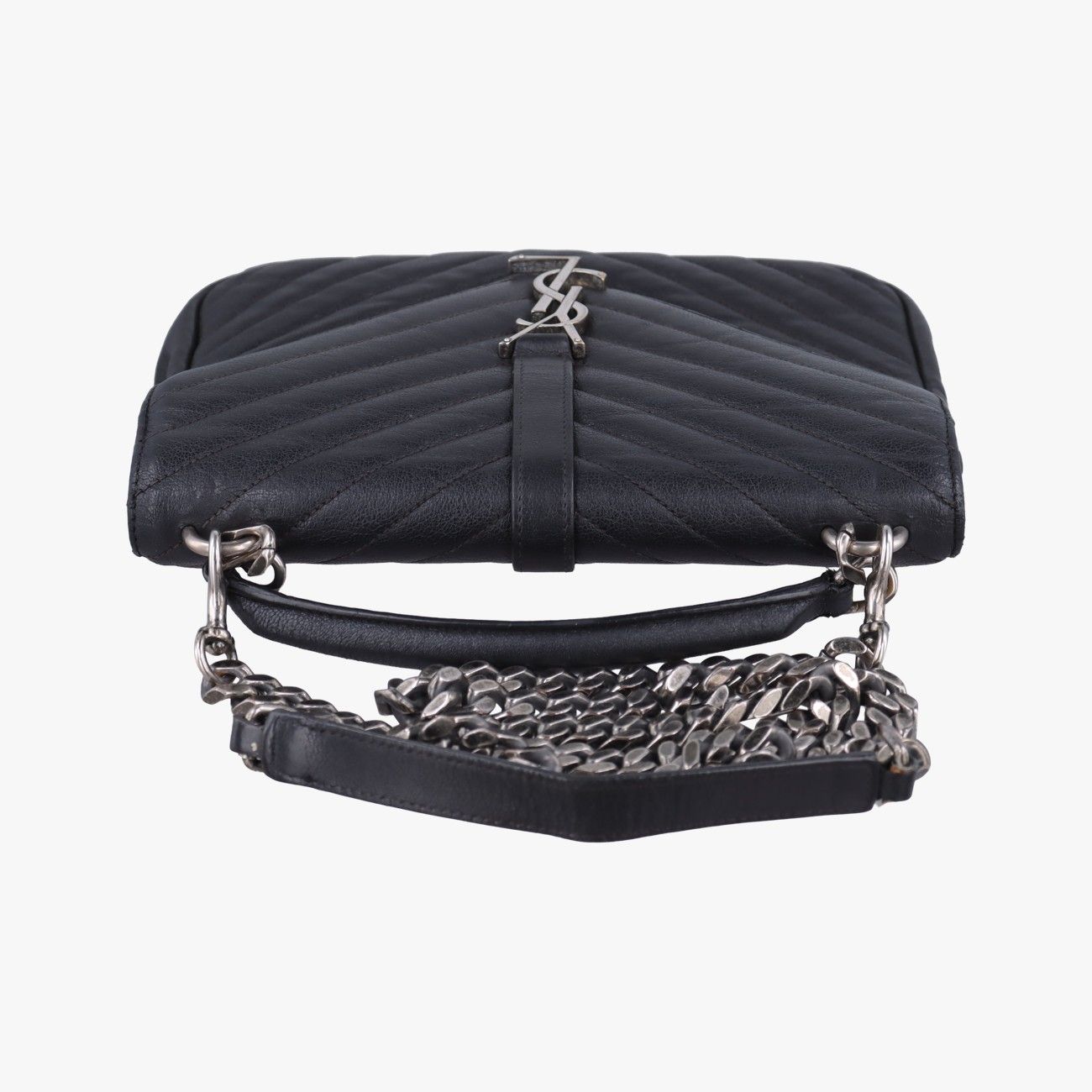 Saint Laurent Yves Carre Black Leather Messenger — view 8