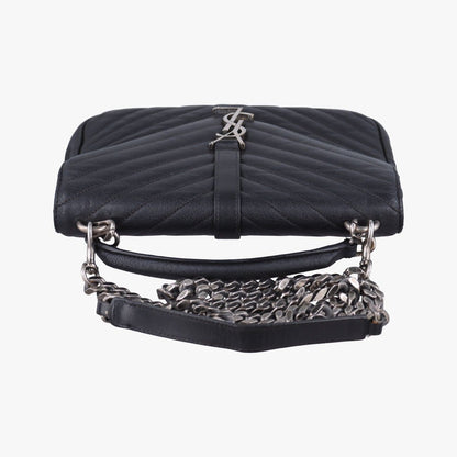 Saint Laurent Yves Carre Black Leather Messenger — view 8