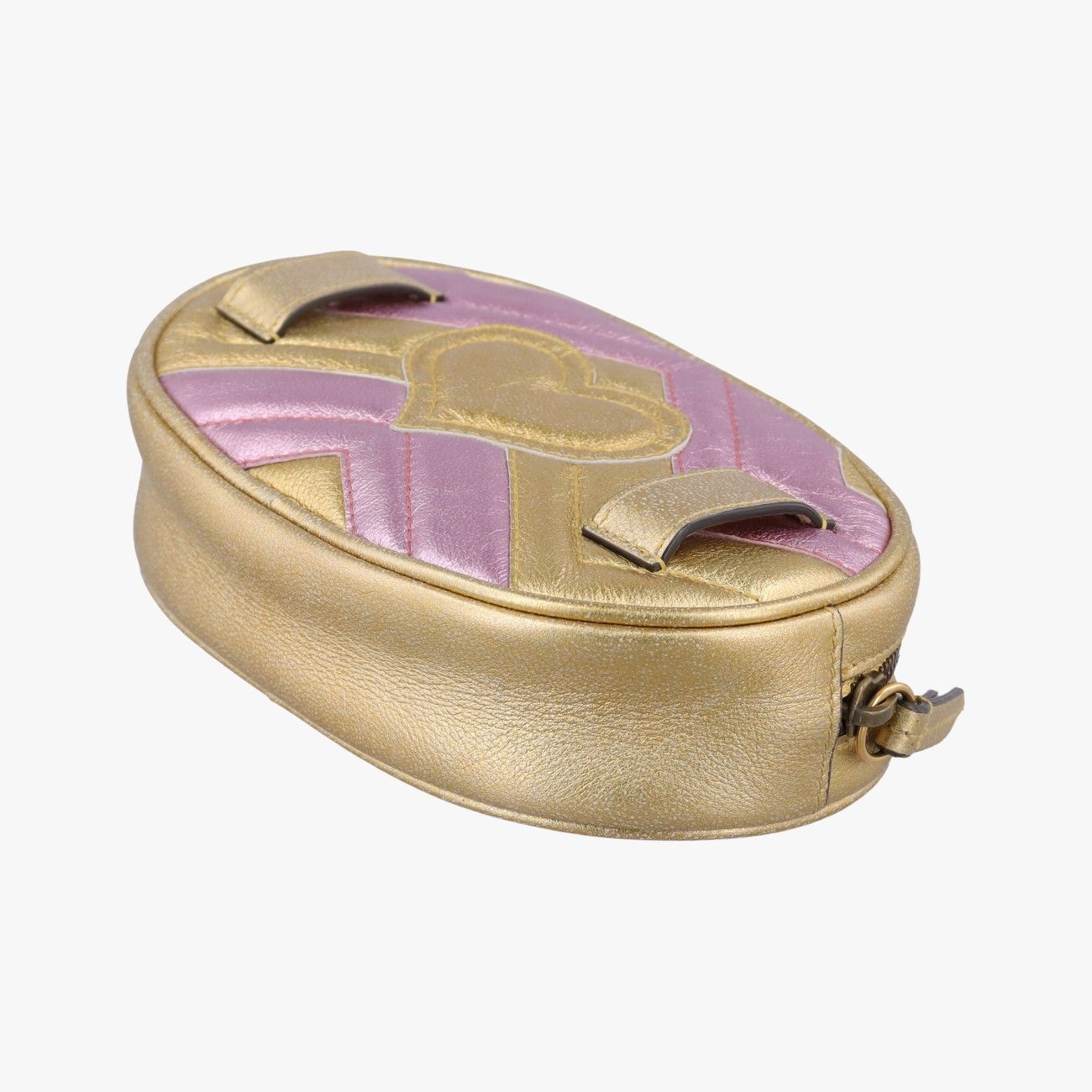 Gucci GG Marmont Gold Pink Leather Handbag — view 6