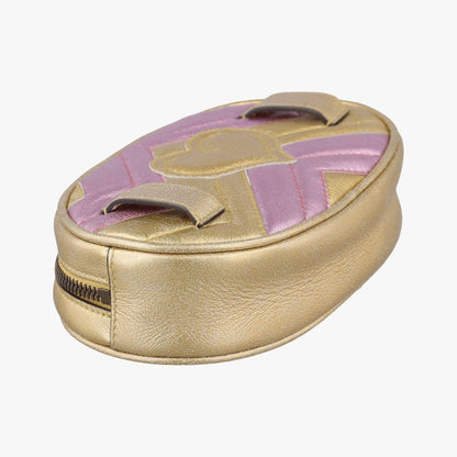 Gucci GG Marmont Gold Pink Leather Handbag — view 7
