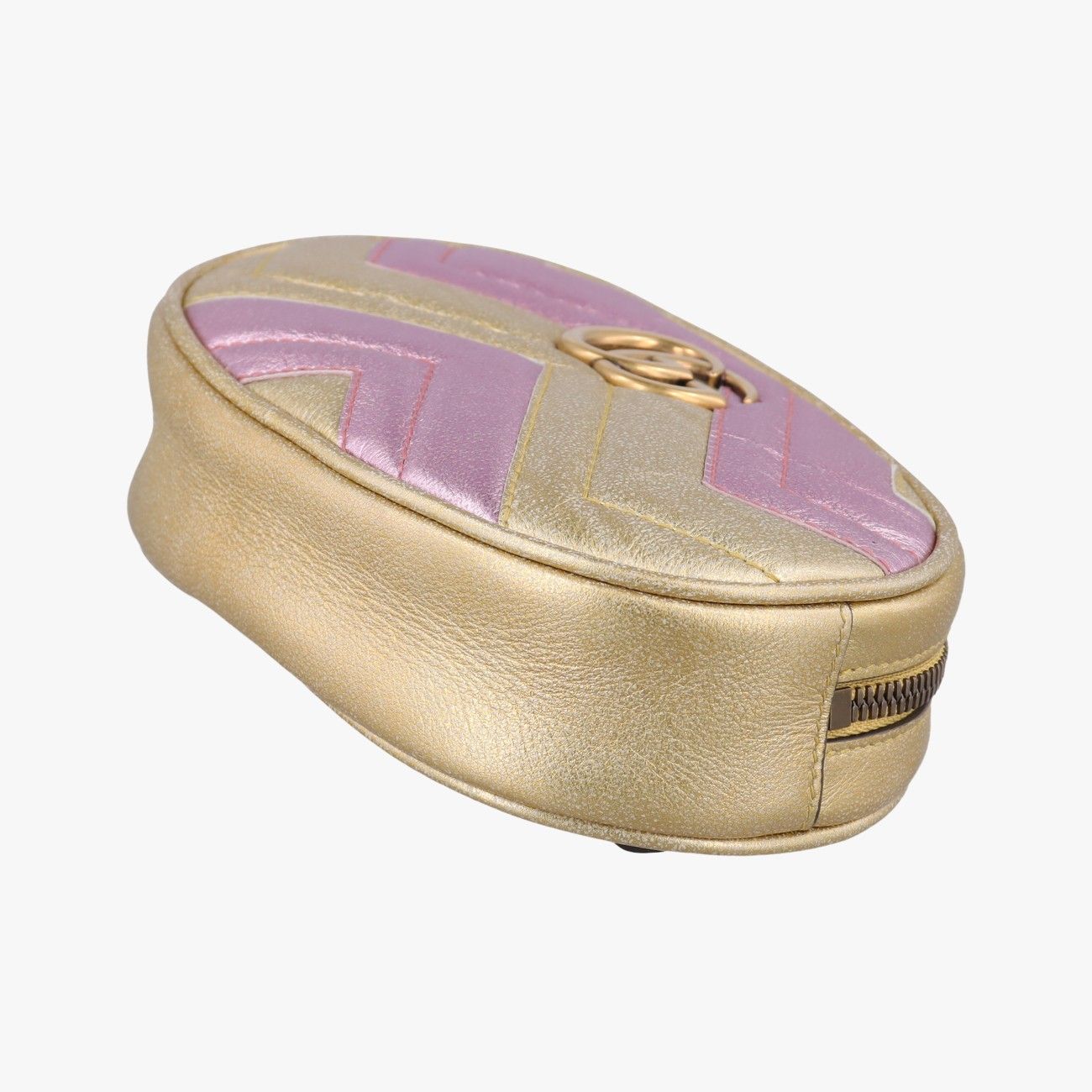 Gucci GG Marmont Gold Pink Leather Handbag — view 4