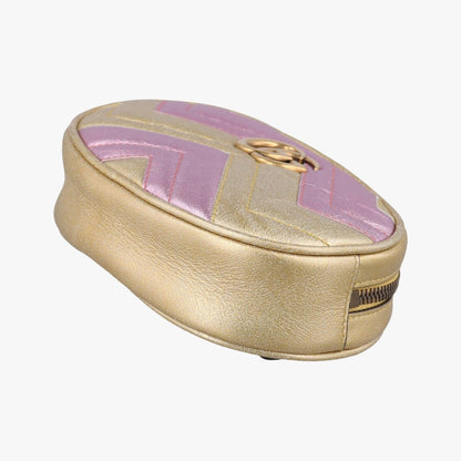 Gucci GG Marmont Gold Pink Leather Handbag — view 4