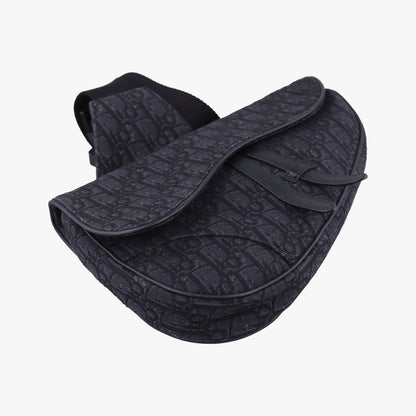 Dior Saddle Black Jacquard Leather Handbag — view 5