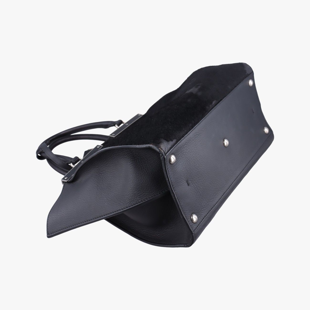 Fendi Black Leather Calf Hair Messenger — view 5