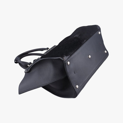 Fendi Black Leather Calf Hair Messenger — view 5