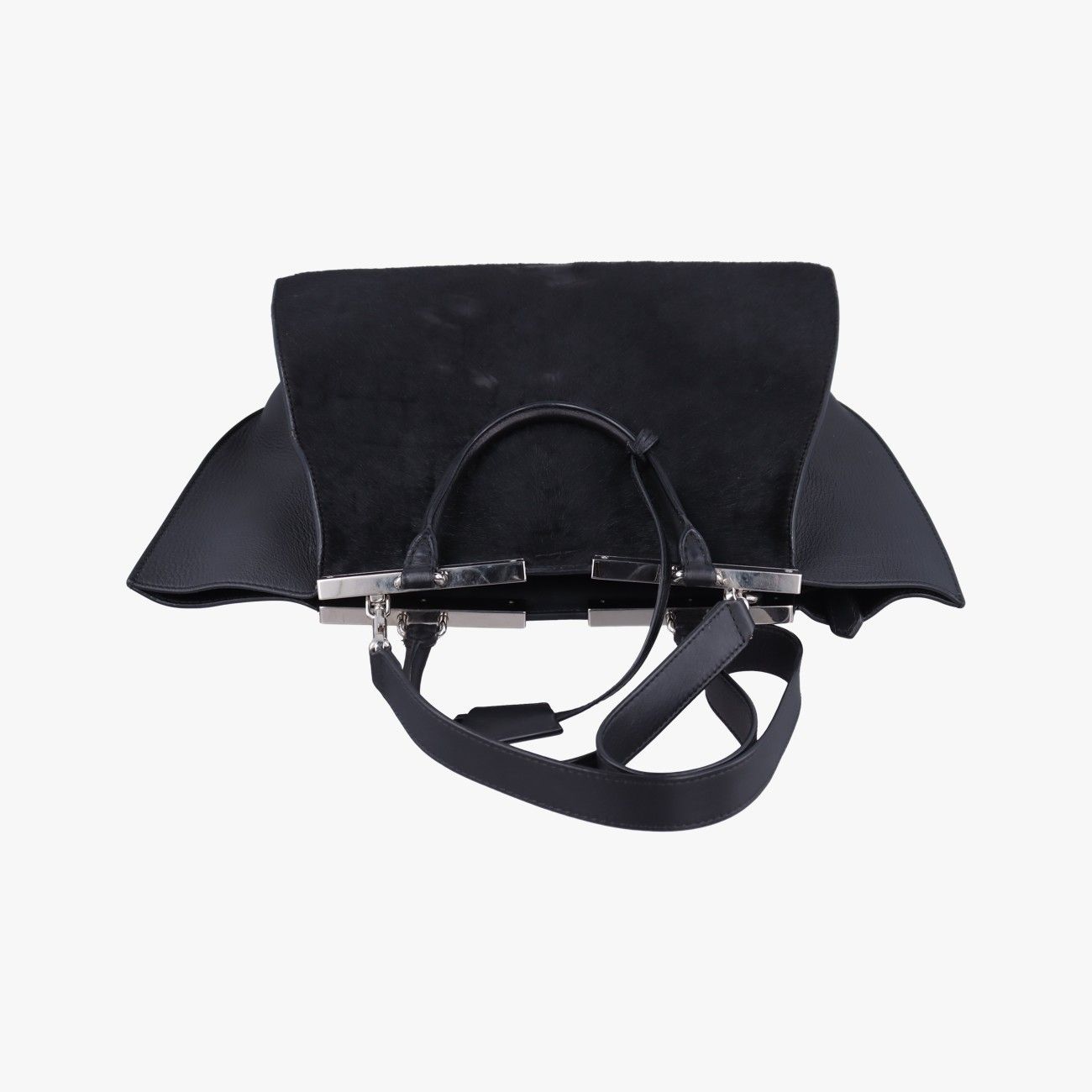 Fendi Black Leather Calf Hair Messenger — view 8